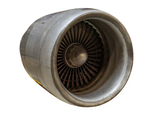 Mechanism of the  jet engine on white, isolated