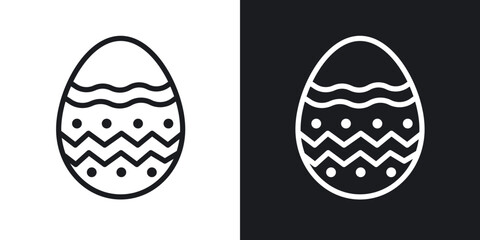 Easter egg icons. vector set in black colors