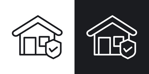 Home insurance icons. vector set in black colors