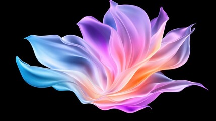 Abstract flower design with flowing colors and soft gradients.