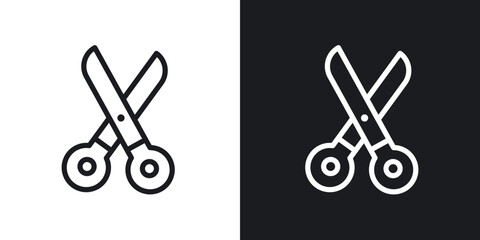 Scissors icons. vector set in black colors