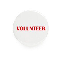 Button badge with word Volunteer isolated on white