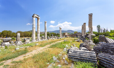 Beautiful view of the archaeological site of Aphrodisias, Turkey