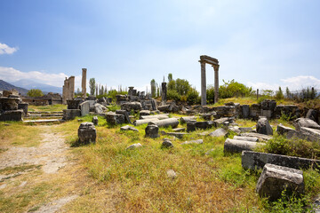 Beautiful view of the archaeological site of Aphrodisias, Turkey