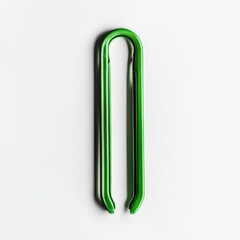 Obraz premium Minimalist Green Clip on White Background