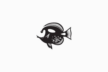  A Blue Tang Fish vector silhouette image made by adobe illustrator. eps