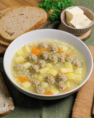 homemade meatball soup