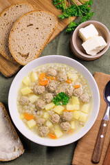 homemade meatball soup