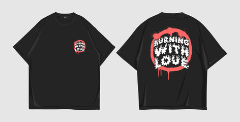 Design street wear  mockup t shirt oversize front and back