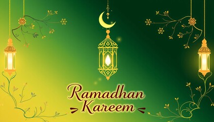 Ramadan Lantern Design with Festive Greetings Generative AI