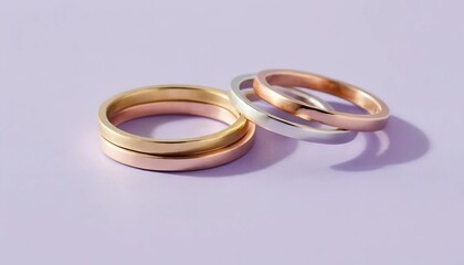 A set of thin gold rings