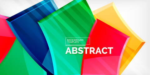 Round 3d shapes, plates background. Creative composition design template