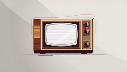Vintage Wooden Television Set Retro Design