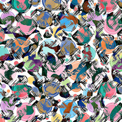 Obraz premium Modern printable seamless pattern with curved line brush strokes