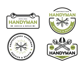 handyman logo badge set