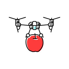 harvesting drone robot harvests color icon vector. harvesting drone robot harvests sign. isolated symbol illustration