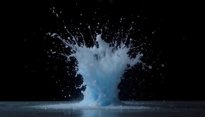 Water splashing in mid-air creates an artistic display against a dark background