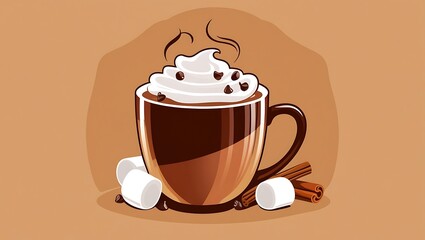A Delicious Mug Of Hot Chocolate With Whipped Cream And Marshmallows