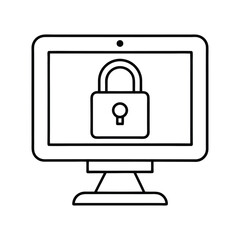 Cybersecurity Lock Icon - Network Security, Encryption, and Data Protection for Online Safety
