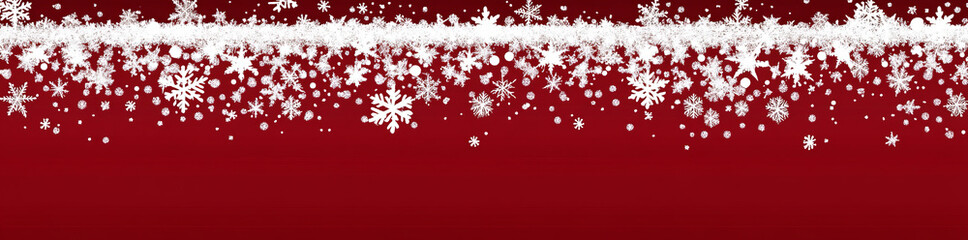 Christmas Red background with white snowflakes 