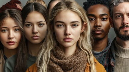 Fototapeta premium Unity in Diversity: A Portrait of Young Adults