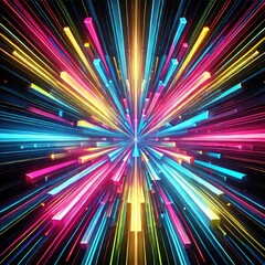 Fluorescent Rays on Black
