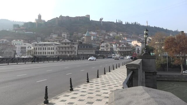 Landscape and symbols of Tbilisi, the capital of Georgia 