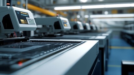 Automated machinery in a modern factory, showcasing advanced technology and industrial production.