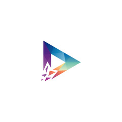 Prism media play colorful logo design