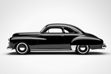 Obraz premium Side view of classic black car, elegant design, retro