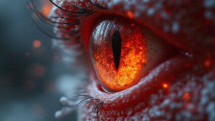  A close up of a red dragon's eye