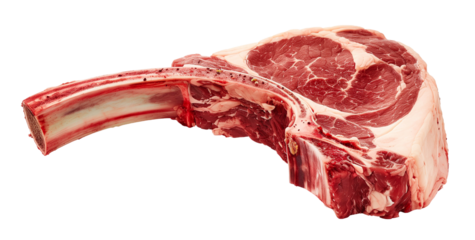 Fresh raw T bone beef steak isolated on white background png transparent  clipart.