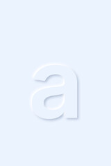 lowercase English letter a in light blue color