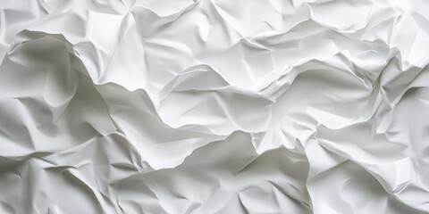 Fototapeta premium Wrinkled white paper texture with folds and creases