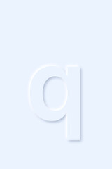 lowercase English letter q in light blue color