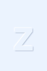 lowercase English letter z in light blue color