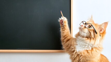 Engaging cat teacher creates fun home learning environment