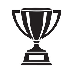 Champion Trophy Silhouette icon vector on white background 