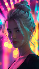 Fototapeta premium Radiant Glow in Neon Lights