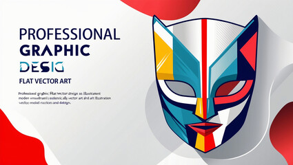 mask illustration in pop art vector style