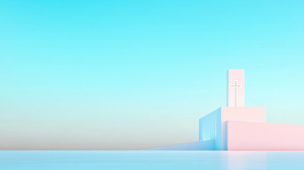 Obraz premium Minimalist Architecture in Pastel Colors