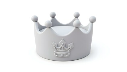 platinum crown 3D render with a royal crest and sparkling diamonds isolated on a white background create with ai