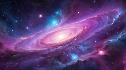 Cosmic Galaxy-Inspired Abstract Wallpaper with Stars and Nebulae