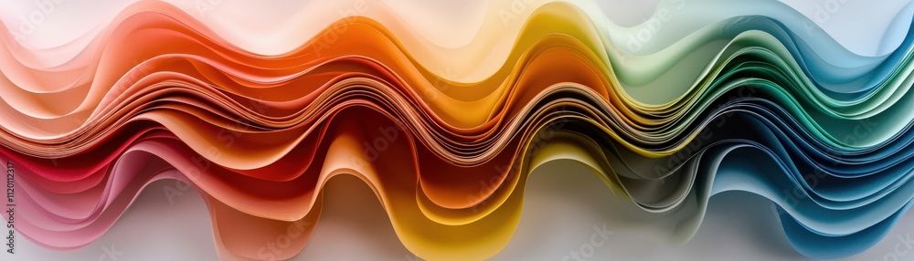 Poster horizontal ribbons of color, smooth gradient transitions for modern layouts
