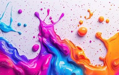 Fototapeta premium Vibrant Paint Splashes and Fluid Color Mixing