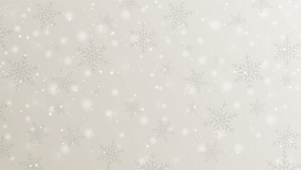 Abstract template with snowflakes, snow, bokeh on winter colors gradient background.