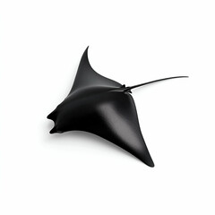 Fototapeta premium Elegant black manta ray gliding through the water