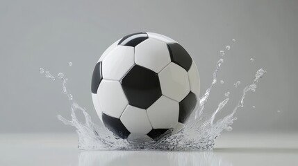 Fototapeta premium Soccer Ball Splashing into Water - Dynamic Action Shot