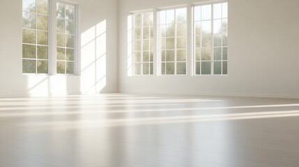 Fototapeta premium Modern Minimalist Room with Large Windows