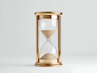 Elegant gold hourglass on a clean background.